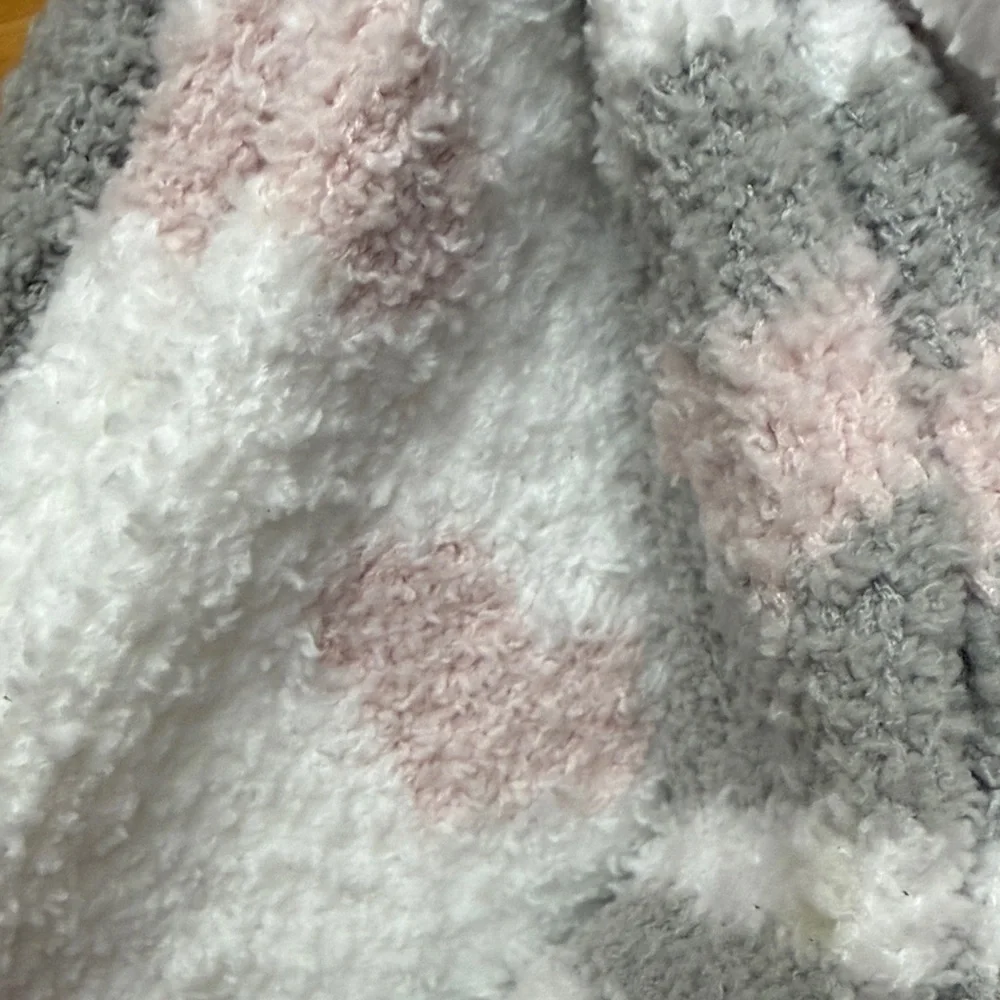 Rae Dunn Pink and Gray Heart Women's Socks